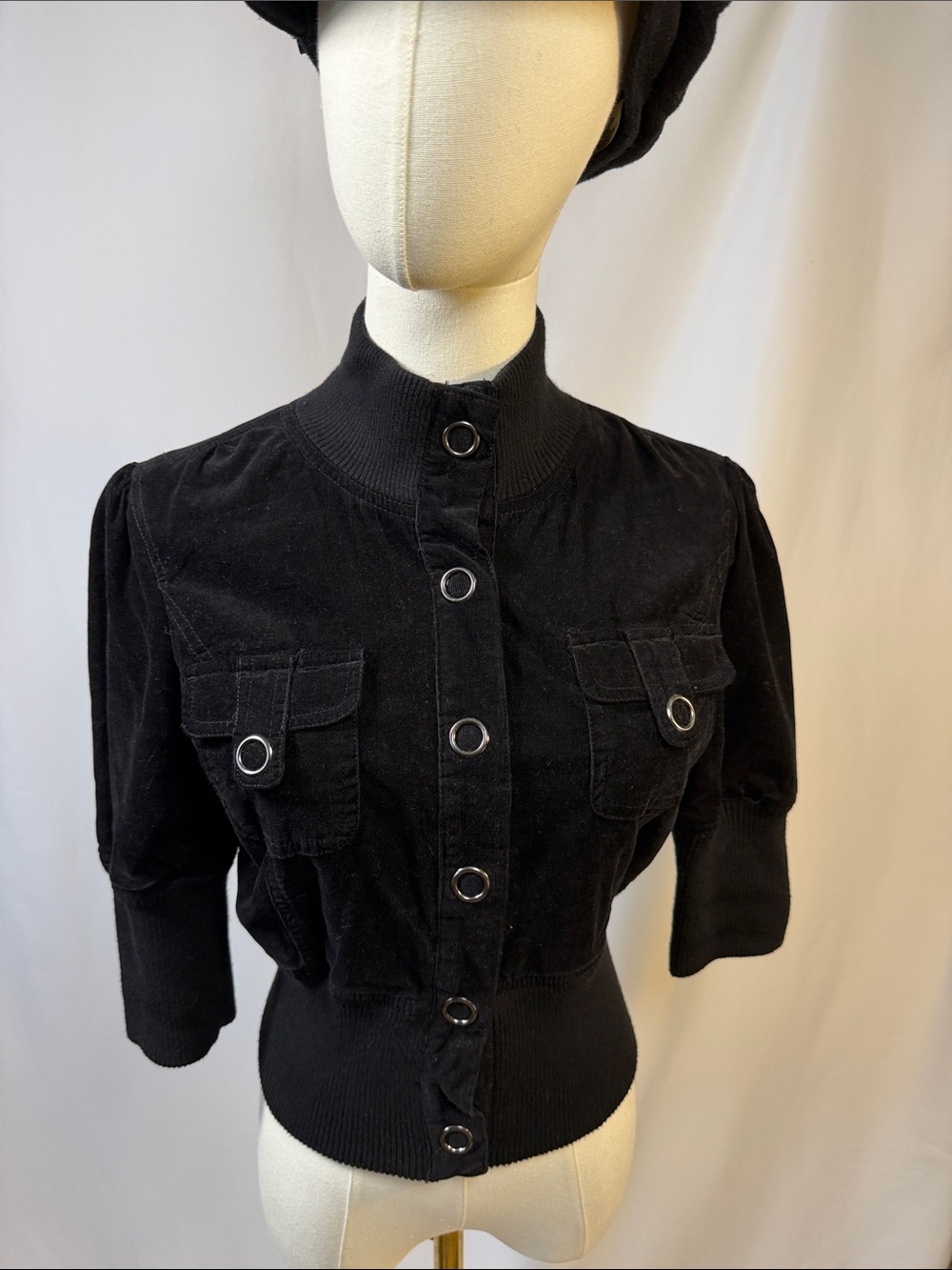 Forever 21 Black Short Button-Front Utility Jacket